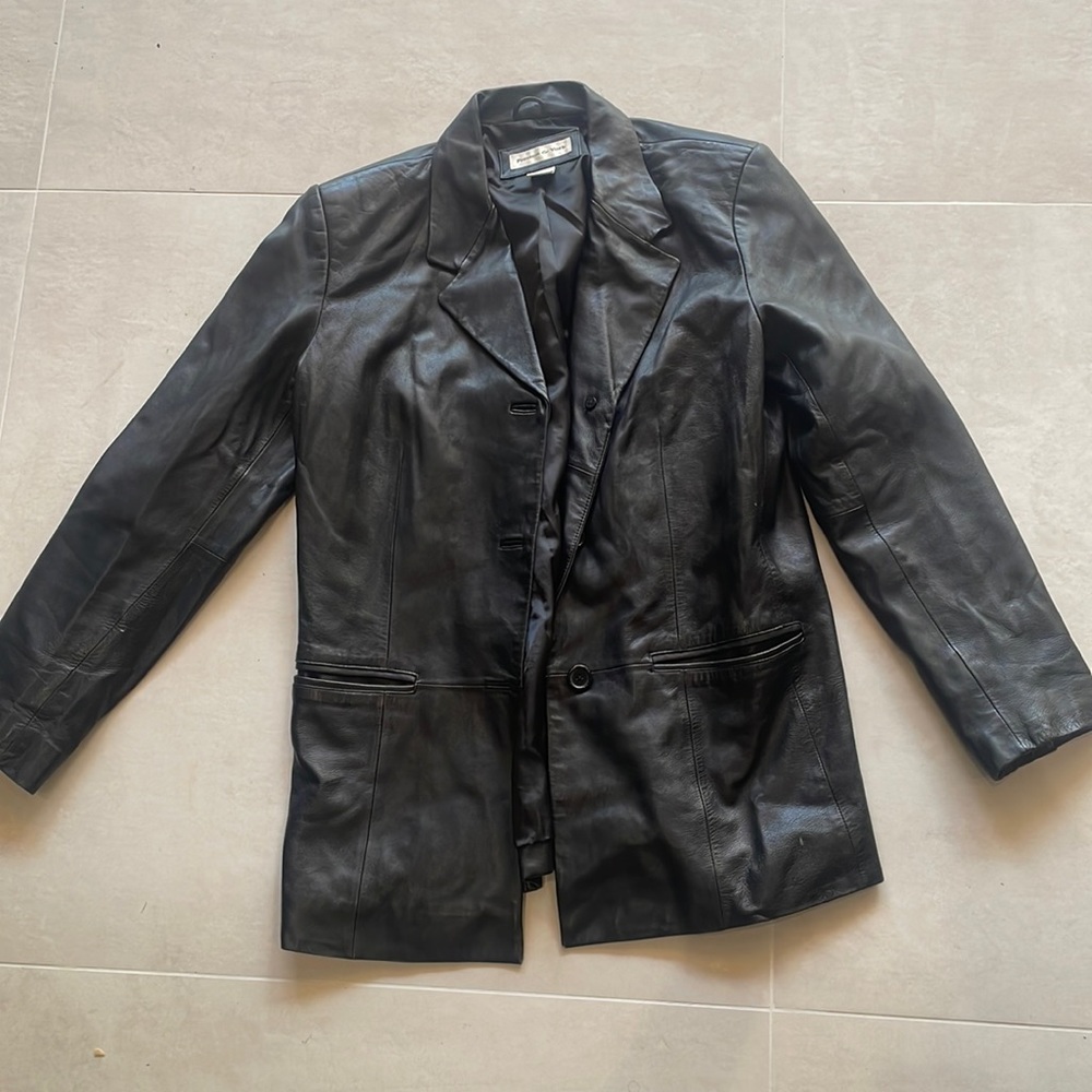 Black lamb leather jacket